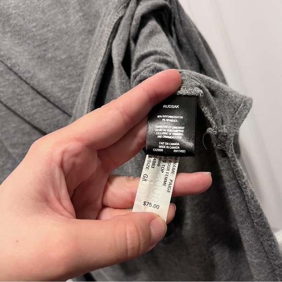 Rudsak tunic top side slit grey women size medium shirt sleeveless - Picture 4 of 6